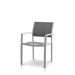 Dining Arm Chair Kessler Silver Frame / Slate Sling